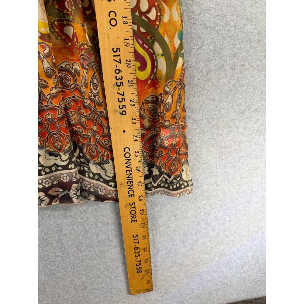 Unity World Wear Large Boho Paisley Sheer Blouse Beaded Lace Trim - Picture 5 of 8